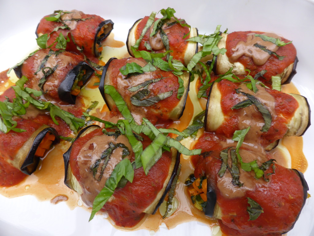 Auberginenröllchen mit Süßkartoffel-Spinat-Füllung | MinaS Blog